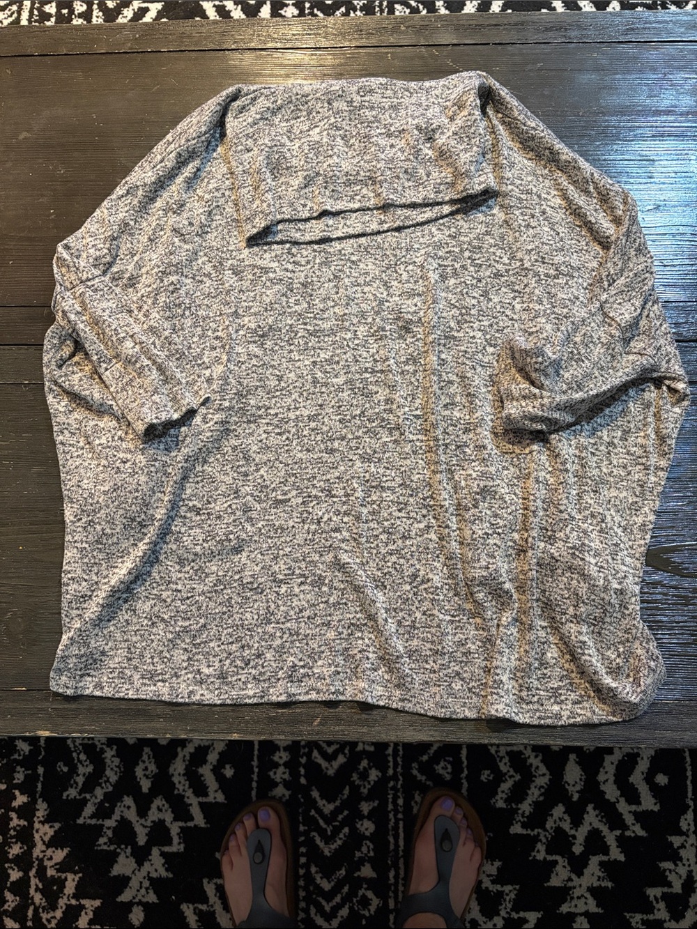 finn & clover Gray Marled Long-Sleeve Pullover